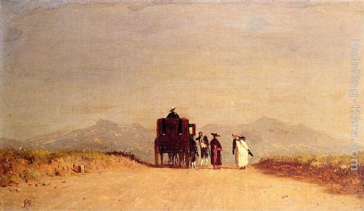 Jervis McEntee A Journey's Pause in the Roman Campagna